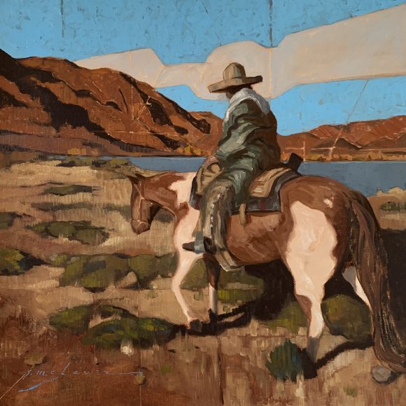 Painting of a Mexican Indian riding a horse